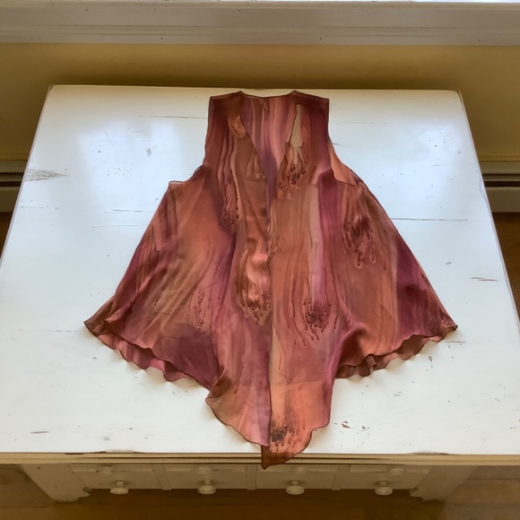 Shani hand painted marbled draped silk vest Small medium? - Picture 4 of 9